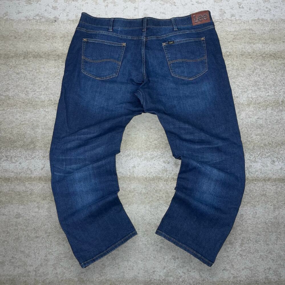 Vintage Y2K Lee Jeans 42x30 Straight Fit Tapered Leg Dark Wash Extreme Motion
